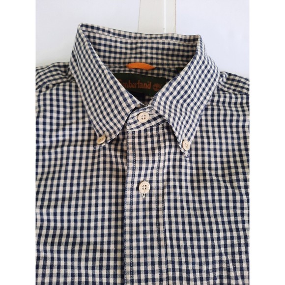 Timberland mens green check button front casual dress shirt with collar size M - Picture 6 of 13